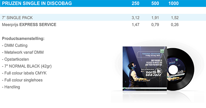Prijzen Single Discobag